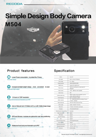 M504 cámara de cuerpo de diseño simple